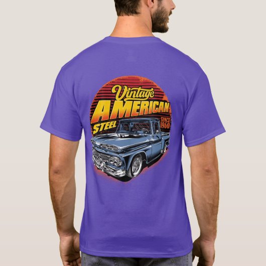  Amerikaans Staal Classic Pickup Truck T-shirt (Achterkant)