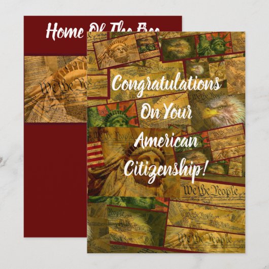 Amerikaans staatsburgerschap bedankkaart (Voorkant / Achterkant)