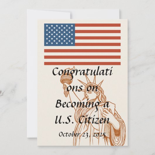 Amerikaans staatsburgerschap gefeliciteerd Kaart (Voorkant)