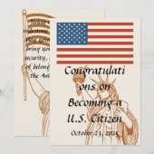Amerikaans staatsburgerschap gefeliciteerd Kaart (Voorkant / Achterkant)