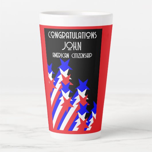 Amerikaans staatsburgerschap verleend latte mok (Voorkant)