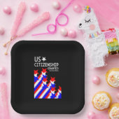 Amerikaans staatsburgerschap verleend papieren bordje (Feest)