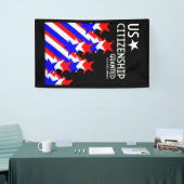 Amerikaans staatsburgerschap verleend spandoek (Beurs)