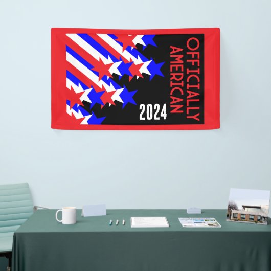 Amerikaans staatsburgerschap verleend spandoek (Beurs)