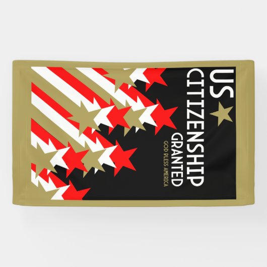 Amerikaans staatsburgerschap verleend spandoek (Horizontaal)