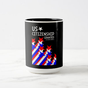 Amerikaans staatsburgerschap verleend tweekleurige koffiemok