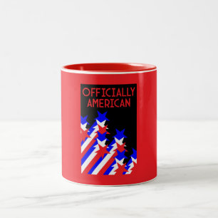 Amerikaans staatsburgerschap verleend tweekleurige koffiemok