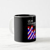 Amerikaans staatsburgerschap verleend tweekleurige koffiemok (Voorkant links)