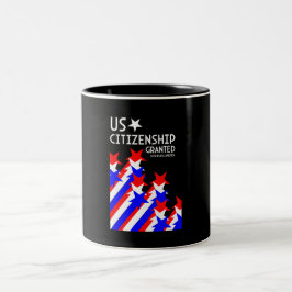 Amerikaans staatsburgerschap verleend tweekleurige koffiemok