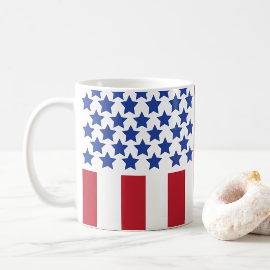 Amerikaans staatskoffie voor Amerikaanse vredesvla Koffiemok (Met donut)