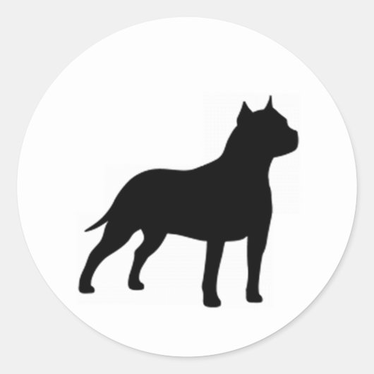 amerikaans staffordshire doodsbang ronde sticker (Voorkant)