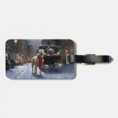 Amerikaans Staffordshire Kerstfeest Seizoen Bagagelabel (Achterkant horizontaal)