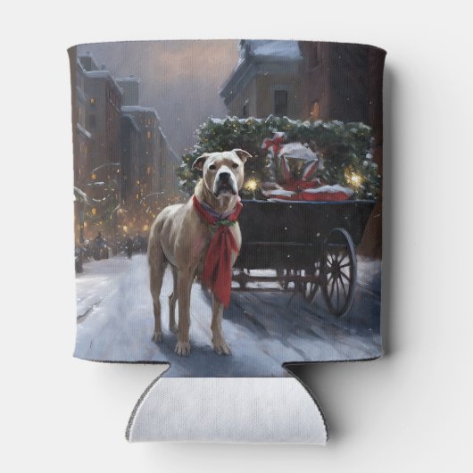 Amerikaans Staffordshire Kerstfeest Seizoen Blikjeskoeler (Achterkant)