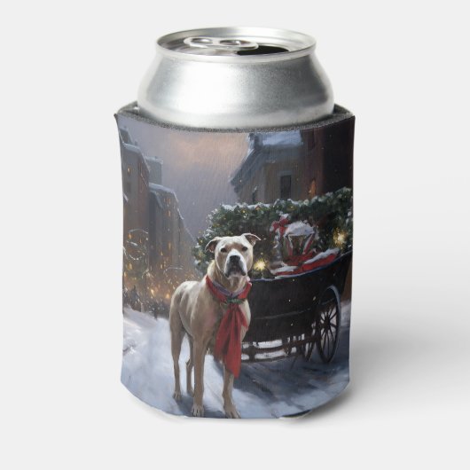 Amerikaans Staffordshire Kerstfeest Seizoen Blikjeskoeler (Blikje Achterkant)