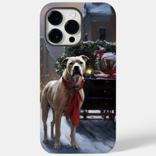 Amerikaans Staffordshire Kerstfeest Seizoen Case-Mate iPhone 14 Pro Max Hoesje