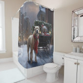 Amerikaans Staffordshire Kerstfeest Seizoen Douchegordijn (In situ)