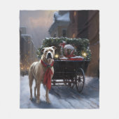 Amerikaans Staffordshire Kerstfeest Seizoen Fleece Deken (Voorkant)