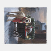 Amerikaans Staffordshire Kerstfeest Seizoen Fleece Deken (Voorkant (Horizontaal))