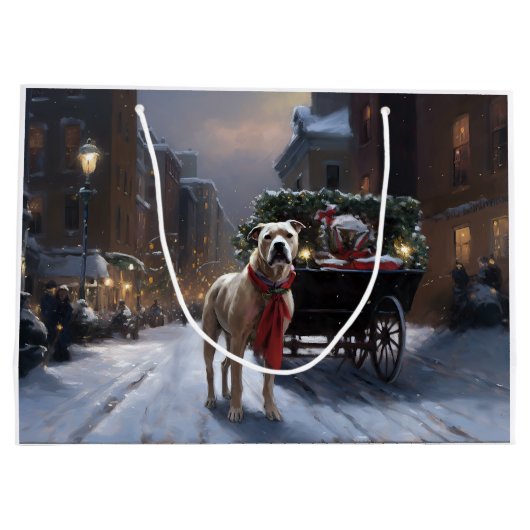 Amerikaans Staffordshire Kerstfeest Seizoen Groot Cadeauzakje (Achterkant)