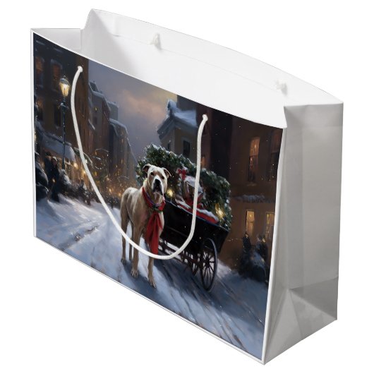 Amerikaans Staffordshire Kerstfeest Seizoen Groot Cadeauzakje (Achterkant Gekanteld)
