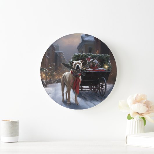 Amerikaans Staffordshire Kerstfeest Seizoen Grote Klok (Huis)