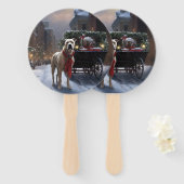 Amerikaans Staffordshire Kerstfeest Seizoen Handwaaier (Voorkant en achterkant)