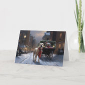 Amerikaans Staffordshire Kerstfeest Seizoen Kaart (Voorkant)