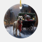 Amerikaans Staffordshire Kerstfeest Seizoen Keramisch Ornament (Achterkant)