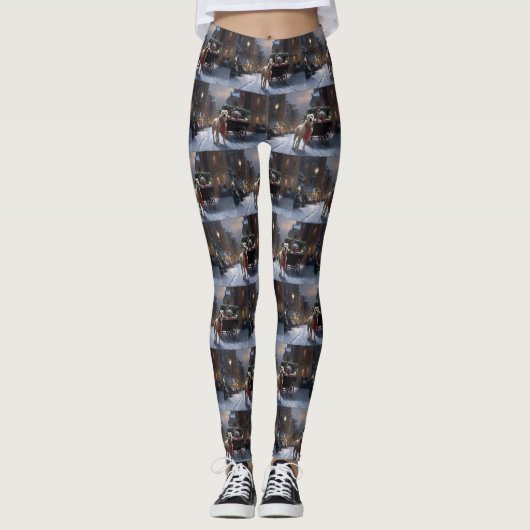 Amerikaans Staffordshire Kerstfeest Seizoen Leggings (Voorkant)