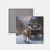 Amerikaans Staffordshire Kerstfeest Seizoen Magneet (Voorkant / Achterkant)