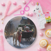 Amerikaans Staffordshire Kerstfeest Seizoen Papieren Bordje (Feest)