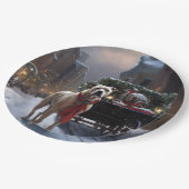 Amerikaans Staffordshire Kerstfeest Seizoen Papieren Bordje (Gekanteld)