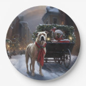 Amerikaans Staffordshire Kerstfeest Seizoen Papieren Bordje (Voorkant)