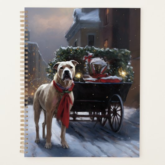 Amerikaans Staffordshire Kerstfeest Seizoen Planner (Voorkant)