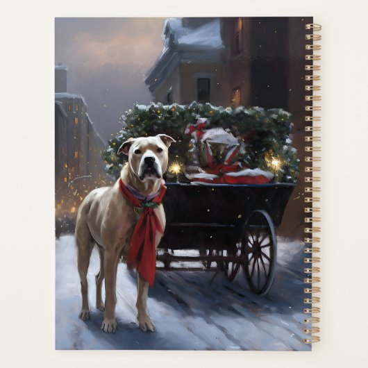 Amerikaans Staffordshire Kerstfeest Seizoen Planner (Achterkant)