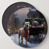 Amerikaans Staffordshire Kerstfeest Seizoen Ronde Button 6,0 Cm (Voorkant /achterkant)