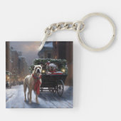 Amerikaans Staffordshire Kerstfeest Seizoen Sleutelhanger (Achterkant)