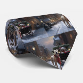 Amerikaans Staffordshire Kerstfeest Seizoen Stropdas (Opgerold)