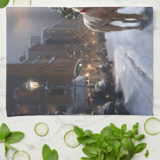 Amerikaans Staffordshire Kerstfeest Seizoen Theedoek (Gevouwen)