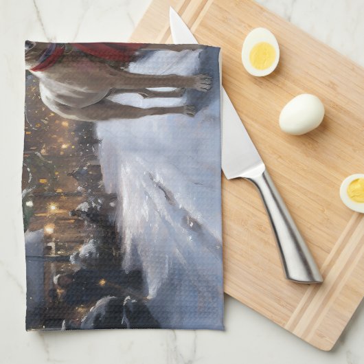 Amerikaans Staffordshire Kerstfeest Seizoen Theedoek (Quarter Fold)