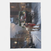 Amerikaans Staffordshire Kerstfeest Seizoen Theedoek (Verticaal)