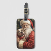 Amerikaans Staffordshire met Kerstmis Bagagelabel (Voorkant (verticaal))