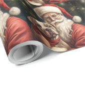 Amerikaans Staffordshire met Kerstmis Cadeaupapier (Rol Hoek)