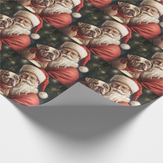 Amerikaans Staffordshire met Kerstmis Cadeaupapier (Hoek)