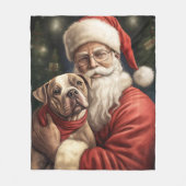 Amerikaans Staffordshire met Kerstmis Fleece Deken (Voorkant)