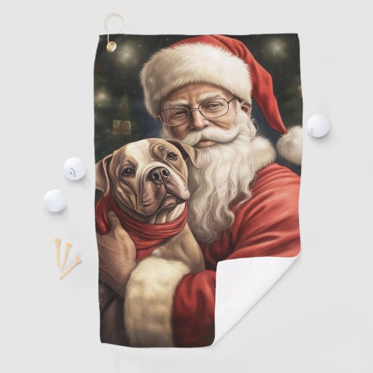 Amerikaans Staffordshire met Kerstmis Golfhanddoek (Insitu)