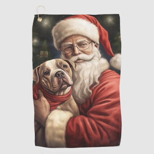 Amerikaans Staffordshire met Kerstmis Golfhanddoek (Voorkant)