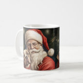 Amerikaans Staffordshire met Kerstmis Koffiemok (Voorkant links)