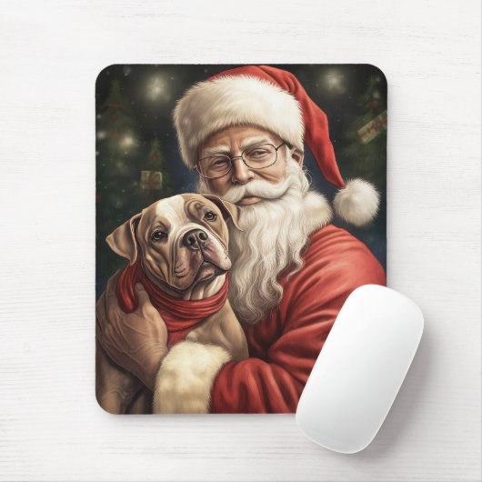 Amerikaans Staffordshire met Kerstmis Muismat (Met muis)
