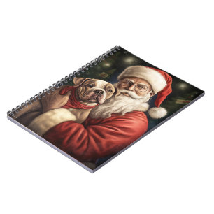 Amerikaans Staffordshire met Kerstmis Notitieboek